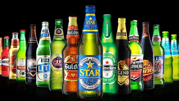 Nigerian beer brands including Star, Gulder, Heineken, and more
